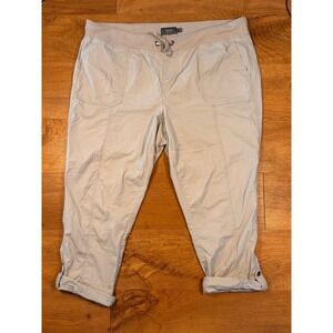 Torrid Womens Capris Pants Khaki Elastic Drawstring Cropped Size 2X (18/20)